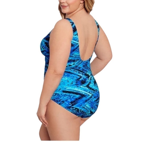 NEW Miradonna by Miraclesuit One-Piece Women’s Swimsuit in Blue - Size 6 - Picture 4 of 5